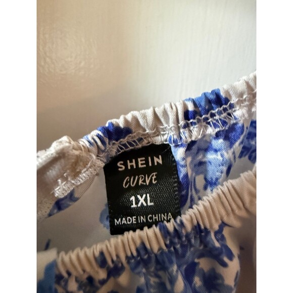 SHEIN curved women’s size 1X – large blue and white dress - Picture 5 of 7